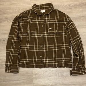 Brixton Brown Plaid Bomber Jacket
